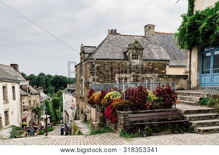 Rochefort-en-terre , France - July 26, 2018: View Of The Picturesque Medieval Village, One Of The Mo