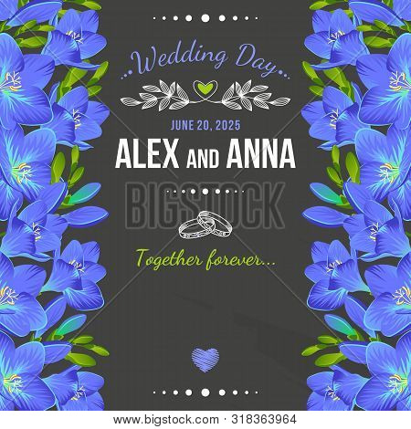 Vector Banner With Flowers For Wedding Decoration
