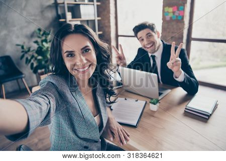 Photo Of Nice Cheerful Relaxing Business People Having Rest During Official Break At Their Work
