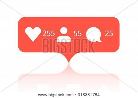 A Red Mark Of 255 Likes, 55 Subscribers, 25 Comments On A White Background.