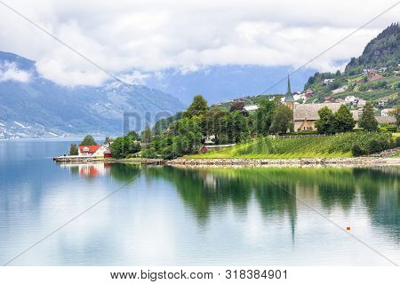 The View Of The Soerfjord And Ullensvang Church , Norway