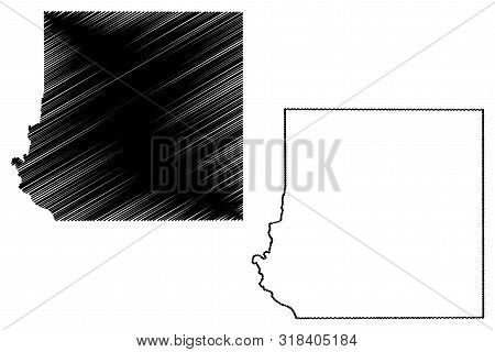Kinney County, Texas (counties In Texas, United States Of America,usa, U.s., Us) Map Vector Illustra