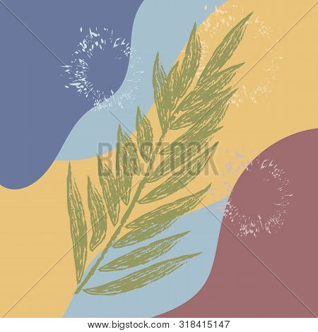 Creative Universal Aesthetic Floral Card Hand Drawn Abstract Shape Texture Modern Trendy Graphic In 