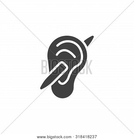 Deaf Sign Vector Icon. Filled Flat Sign For Mobile Concept And Web Design. Deafness, Deaf, Hearing E