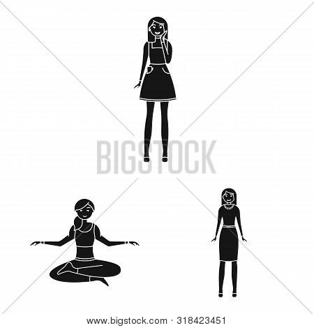 Vector Illustration Of Emotions And Female Symbol. Set Of Emotions And Body Vector Icon For Stock.
