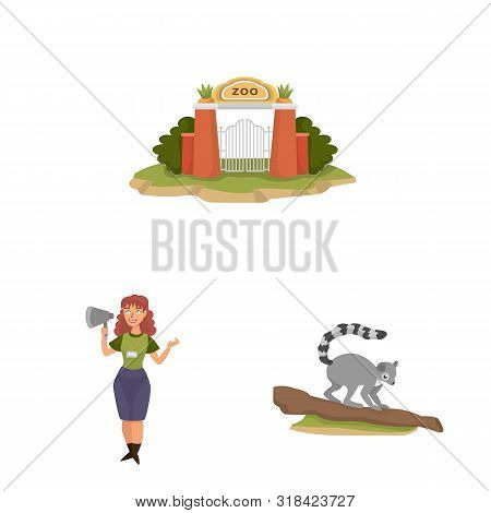 Vector Design Of Zoo And Park Logo. Collection Of Zoo And Animal Vector Icon For Stock.