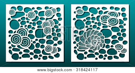 Laser Cut Template Pattern, Vector Set. Metal Cutting Or Wood Carving, Panel Design, Stencil For Fre