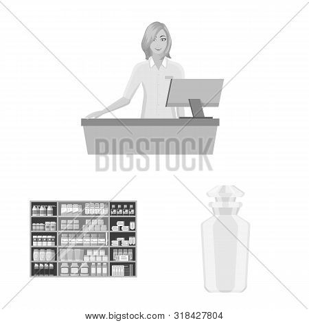 Vector Design Of Medicine And Health Sign. Set Of Medicine And Help Vector Icon For Stock.