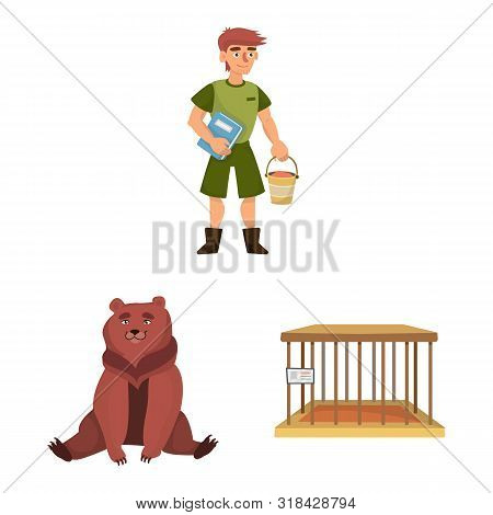 Vector Design Of Zoo And Park Icon. Collection Of Zoo And Animal Stock Vector Illustration.