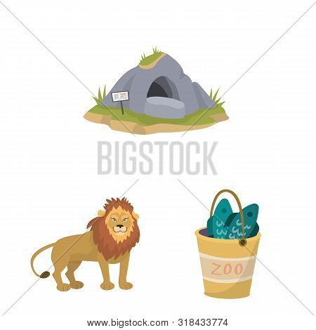 Isolated Object Of Zoo And Park Icon. Set Of Zoo And Animal Vector Icon For Stock.