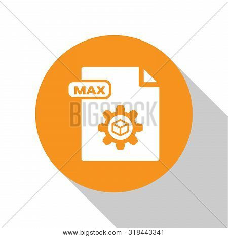 White Max File Document. Download Max Button Icon Isolated On White Background. Max File Symbol. Ora