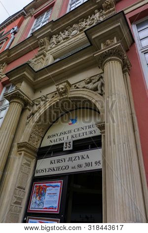 Gdansk, Poland - August 12, 2019: Architecture of the Old Town in Gdansk,Â Pomerania Province,Â Poland, Gdansk is the Historical Capital of Polish Pomerania with Medieval Old Town Architecture