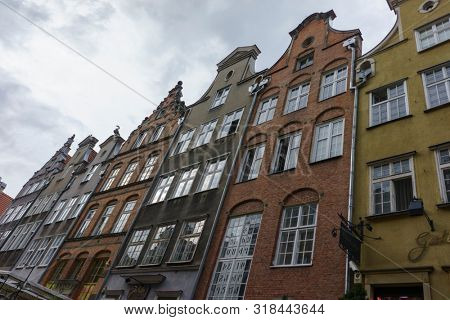 Gdansk, Poland - August 12, 2019: Architecture of the Old Town in Gdansk,Â Pomerania Province,Â Poland, Gdansk is the Historical Capital of Polish Pomerania with Medieval Old Town Architecture