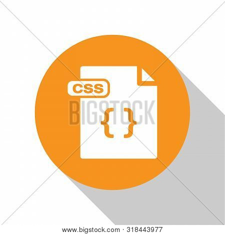 White Css File Document. Download Css Button Icon Isolated On White Background. Css File Symbol. Ora