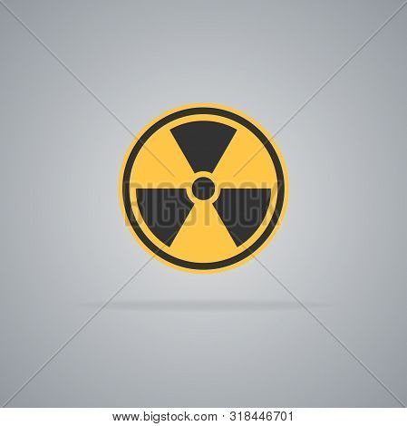 Round Yellow-black Radiation Hazard Icon Isolated On Gray Background. Vector Illustration.