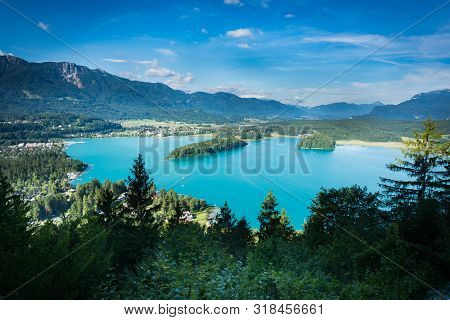 View Of Lake Faaker See In Kärnten Carinthia, Austria