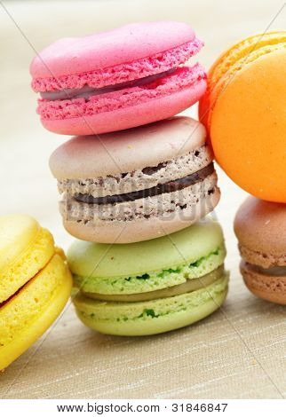 colorful french macarons