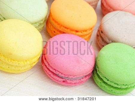 colorful french macarons