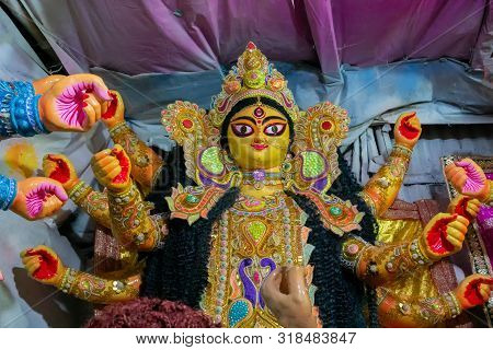 Clay Idol Face Of Goddess Durga