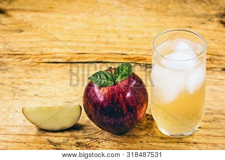 Apple Spritzer (apfelschorle) Pitcher, Glass Pitcher Of Homemade Spritzer Served With Crushed Ice An