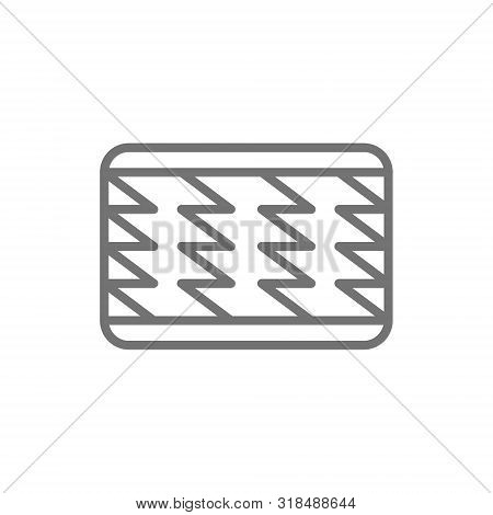 Orthopedic Spring Material, Spring Bed Mattress Line Icon.