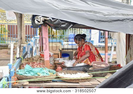 Kolkata, India-july 27,2019: Floating Market In Kolkata- The First In Bengal Opened Up This January.