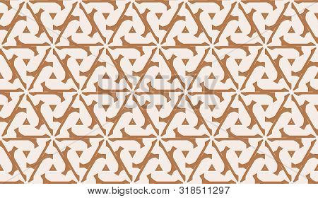 Modern Pattern With Curved Line. Triangles, Line, Geometric Elements. Vector Seamless Illustration. 