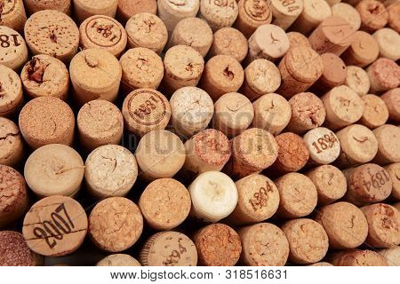 Butt Ends Of Wine Corks Background - Image
