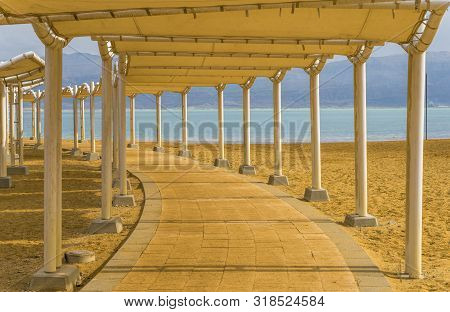 Beach Facilities At The Dead Sea Resort, Israel
