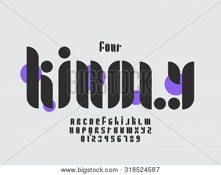 Kindly Font. Vector Alphabet Letters And Numbers. Typeface Design. Typography Graphic