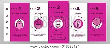 Scroll Onboarding Mobile App Page Screen Icons Set Vector. Computer Mouse Device And Web Site Page U