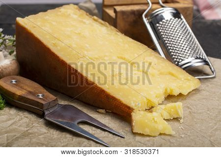 Cheese Collection, Aged Maniva Cheese From Alpine Valleys Near Mount Maniva, North Italy