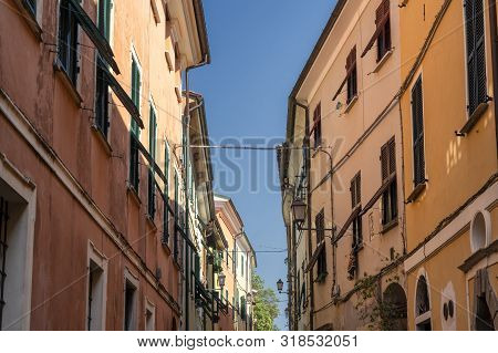 Old Street Of Castelnuovo Magra, La Spezia, Liguria, Italy,  Historic Town In Lunigiana