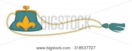 Purse On Golden Chain, Vintage Female Accessory In 1910s Style