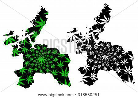 Sor-trondelag (administrative Divisions Of Norway, Kingdom Of Norway) Map Is Designed Cannabis Leaf 