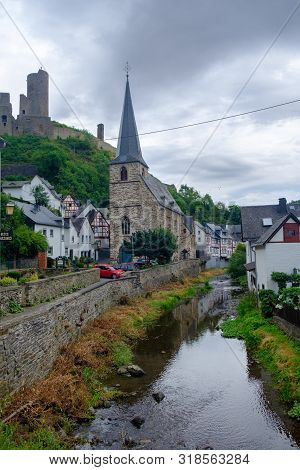 The Beautiful And Picturesque Village Of Monreal With The Lowenburg Castle In The Background In The 