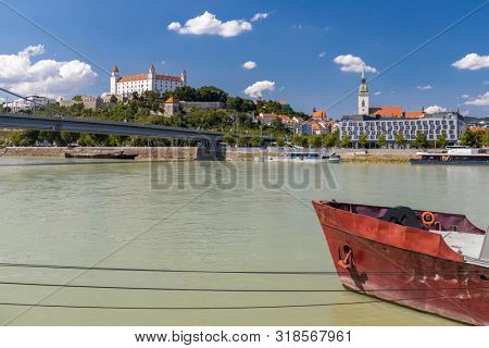 Bratislava castle and Danube river, Slovakia