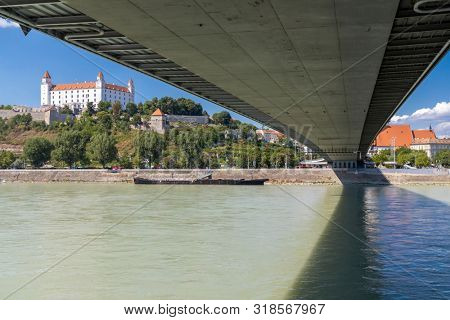 Bratislava castle and Danube river, Slovakia