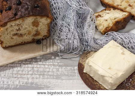 Barmbrack Or Bairin Breac Is A Traditional Irish Sweet Yeast Bread With Grapes And Raisins, Often Ea