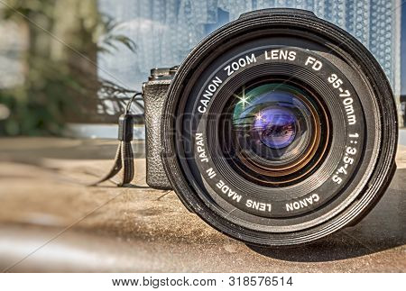 Boeblingen,germany - August 23,2019:stettiner Strasse This Is An Old Canon Fd Zoom Lense With A Rang