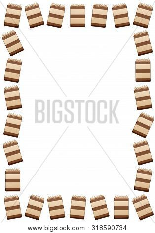 Vertical Rectangle Frame Made Of Chocolate Cakes