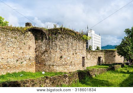 View Of The Walls Of Elbasan Castle In Albania