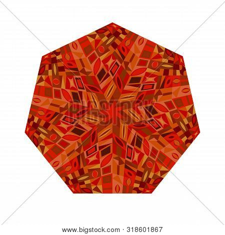 Isolated Mosaic Heptagon Shape - Colorful Ornamental Vector Design Element From Geometrical Shapes