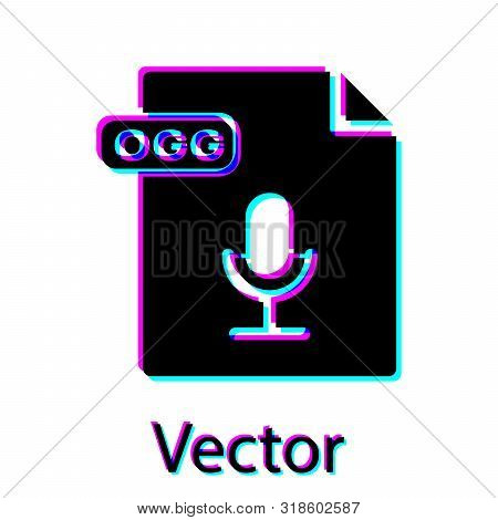 Black Ogg File Document. Download Ogg Button Icon Isolated On White Background. Ogg File Symbol. Vec