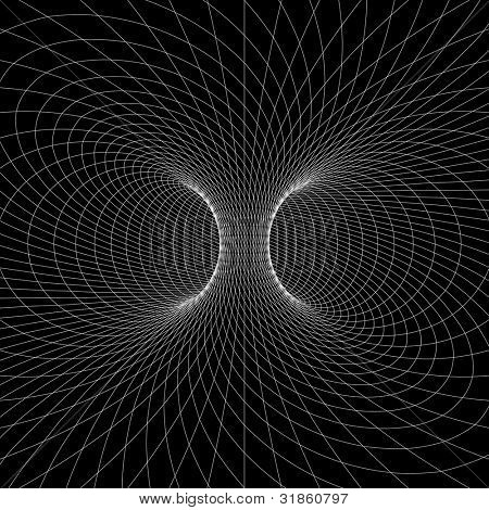 Símbolo de estrutura de arame de Toro (Donut) geometria e matemática. Vista interna. Versão rasterizada
