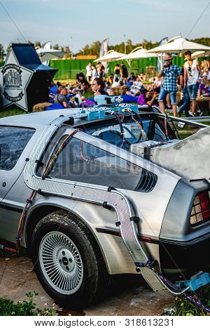 Moscow, Russia - July 27, 2019: A Futuristic Design Early For Its Time, The Delorean Starred In The 
