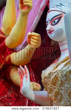 Clay Idol Of Goddess Saraswati