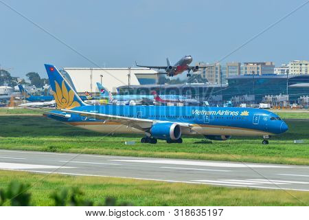 Airplane Taking-off From Tan Son Nhat Airport