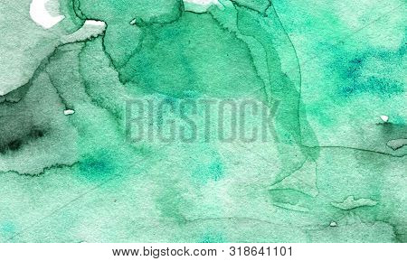 Hand Drawn Abstract Watercolor Background. Colorful Horizontal Backdrop.