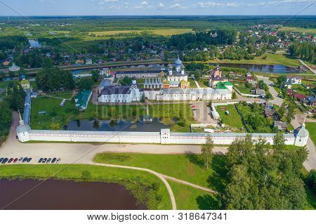 View From The Height Of The Tikhvin Assumption Monastery On A Sunny July Day (aerial Photography). T